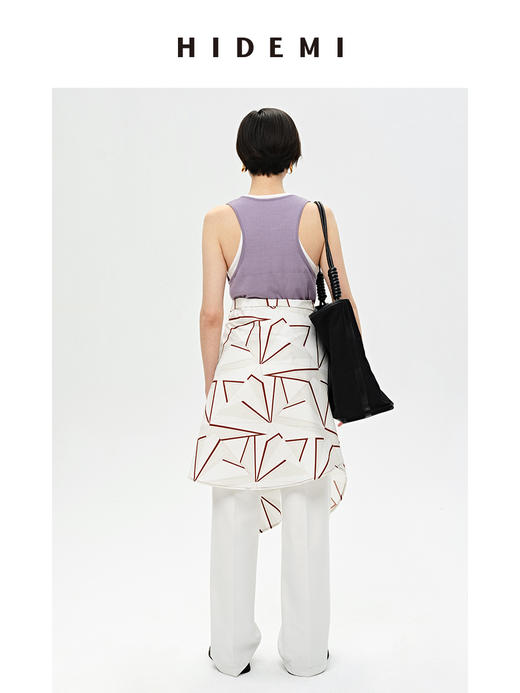 HIDEMI 简约圆领薄款冰丝背心 白色/香芋紫/油画绿 商品图5