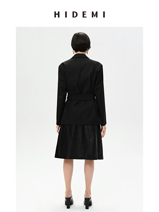 HIDEMI 简约设计感可拆卸腰带式廓形西装 商品图7
