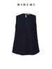 HIDEMI 褶皱设计感圆领棉质背心 藏蓝色/白色 商品缩略图14