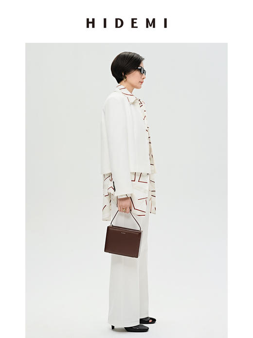 HIDEMI 白色挺括感直筒休闲西裤 商品图3