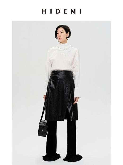 HIDEMI 简约设计感围巾式绑带多穿衬衫 商品图5