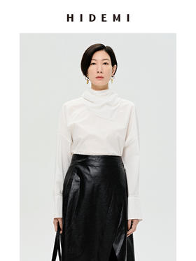 HIDEMI 简约设计感围巾式绑带多穿衬衫