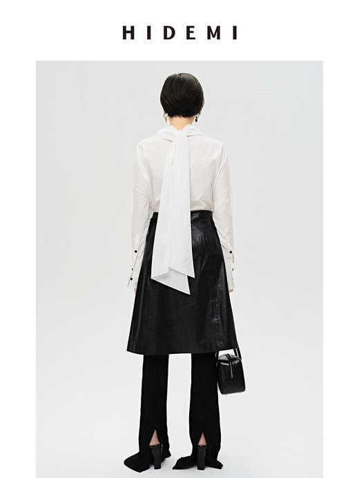 HIDEMI 简约设计感围巾式绑带多穿衬衫 商品图9