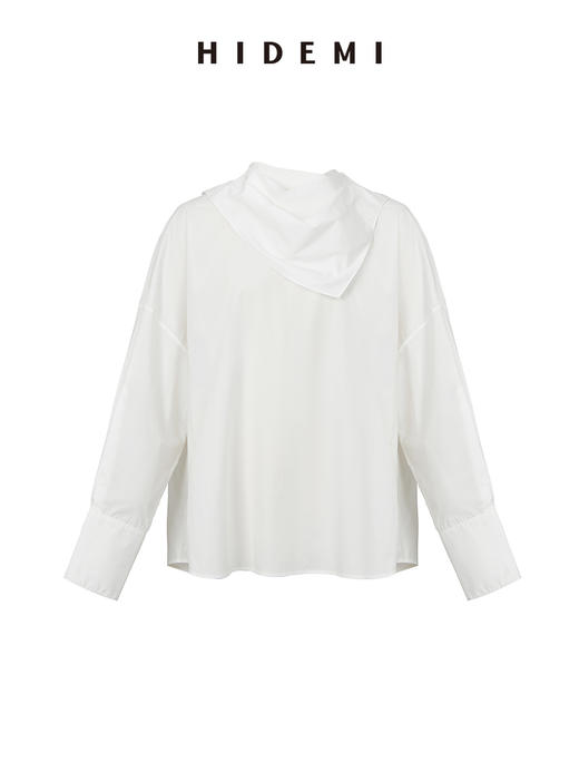 HIDEMI 简约设计感围巾式绑带多穿衬衫 商品图10
