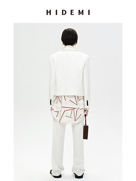 HIDEMI 白色挺括感直筒休闲西裤 商品图4