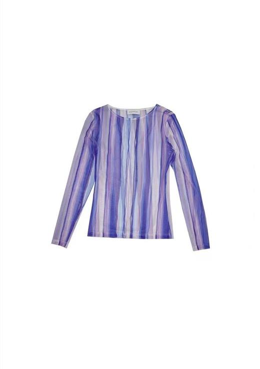 花色打底衫 /蓝色——中国设计师品牌QIUSHU TING 商品图0