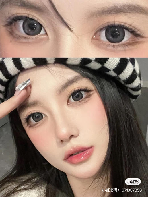 Clairecolor 乌龙啵啵 14.5mm 大直径美瞳有高度数 0-1000度 元气丸子 黑灰大直径  14.5mm美瞳 商品图0