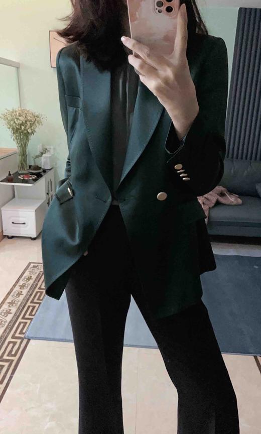 4462 “继承者”丝滑醋酸西装外套女神的闪耀时刻单西颈袖添香 商品图8