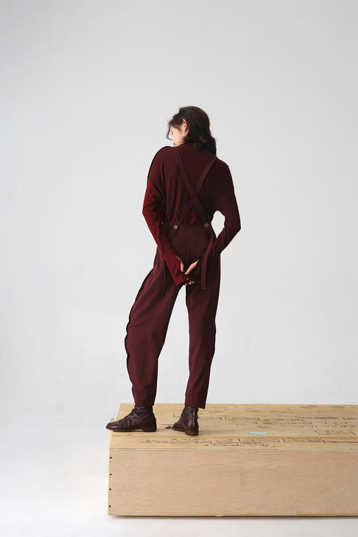 jamproof | 亲肤拼接明缝长袖磨毛针织打底上衣 [ 灰 / 红 ] 商品图4