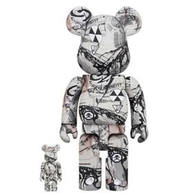 Bearbrick Hiroki Tsukuda 佃弘樹 漫画 黑白 400%+100%