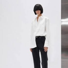 宽松拼接休闲衬衣