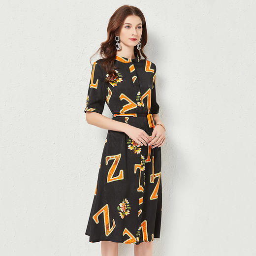 丁摩  高档时尚沙滩裙桑蚕丝裙子印花真丝连衣裙Q121167 商品图2