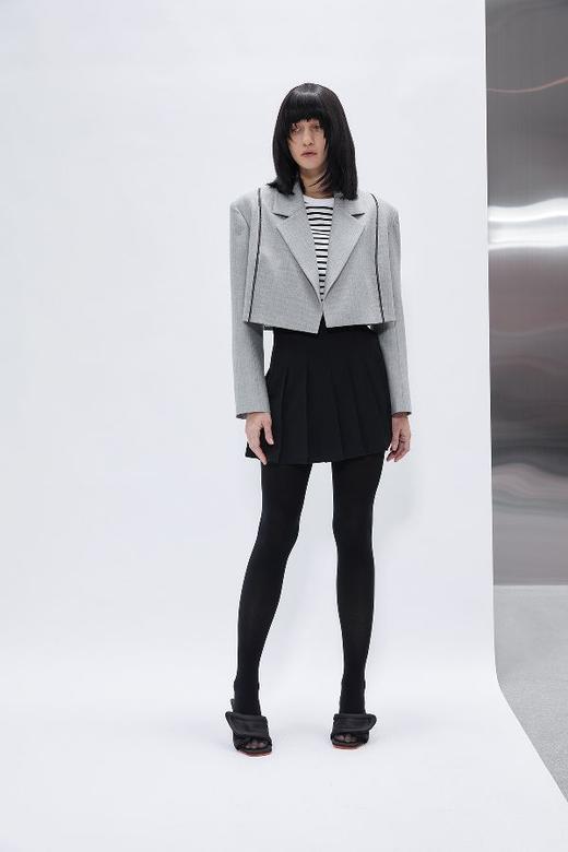 毛边儿短款阔肩西服 商品图1