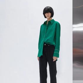 宽松拼接休闲衬衣