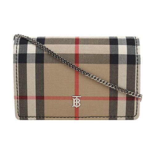 BURBERRY/博柏利 女士织物卡包手拿包单肩斜挎包链条包80169821 商品图0