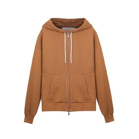 收腰连帽开襟卫衣