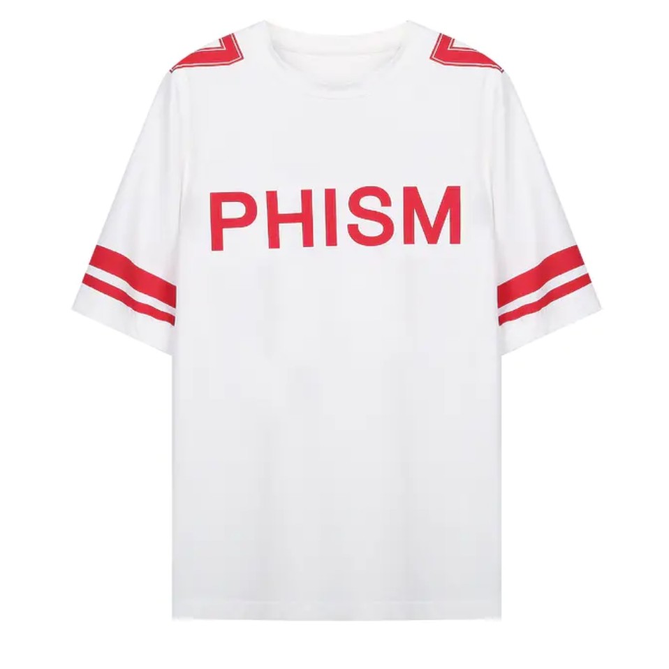 运动风肩部拼接T恤