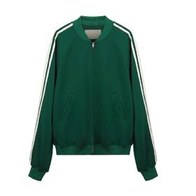 双条纹开襟运动服