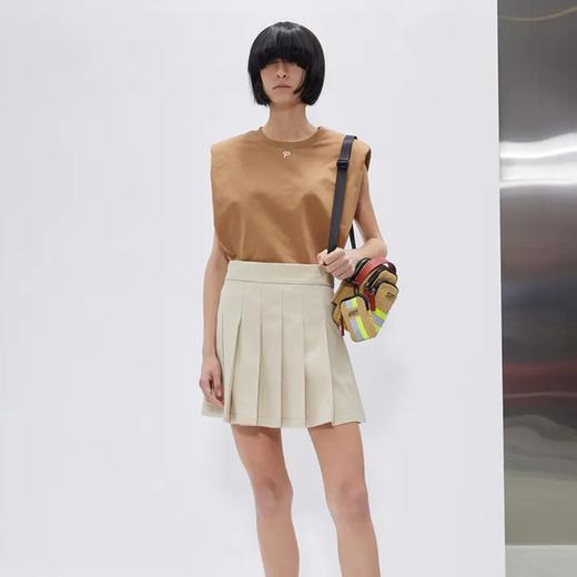 垫肩无袖短款T恤 商品图0