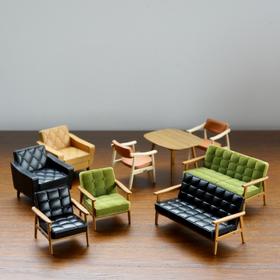 【KARIMOKU】新版Kenelephant 微型家具KARIMOKU 60日式迷你沙发茶几盲盒