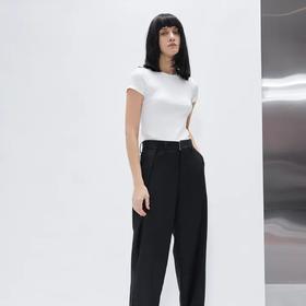 紧身螺纹打底弹力T恤