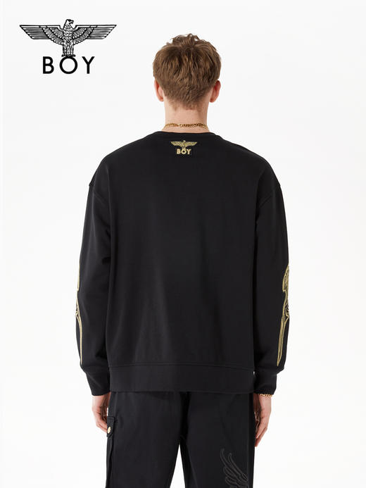 BOY卫衣男女同款22春夏新品金色老鹰翅膀绣花长袖衫B221N0302102 商品图1