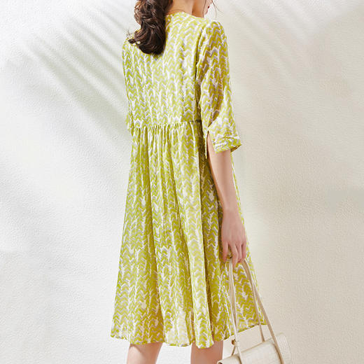 丁摩 春夏苎麻衬衫连衣裙两件套配纯棉吊带宽松系带显瘦女裙子Q121145-DR299 商品图7