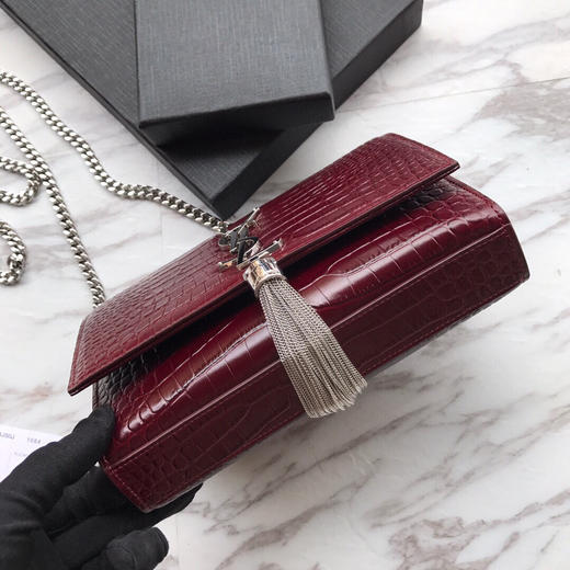 春季特惠💰1080 原单YSL圣罗兰 走秀款原单小鳄鱼纹流苏包377628 商品图2