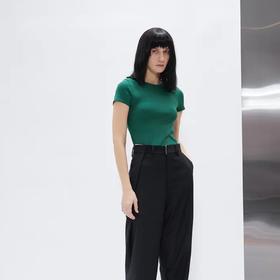 紧身螺纹打底弹力T恤