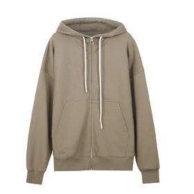 宽松连帽开襟卫衣