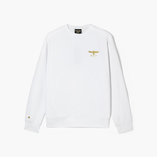 BOY圆领卫衣男女同款22春夏新品烫金翅膀印花套头衫B221N0302301 商品图2