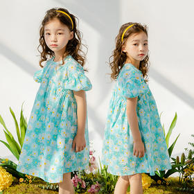 贝贝怡女童连衣裙女孩新款童装夏季薄公主裙女宝宝碎花裙子