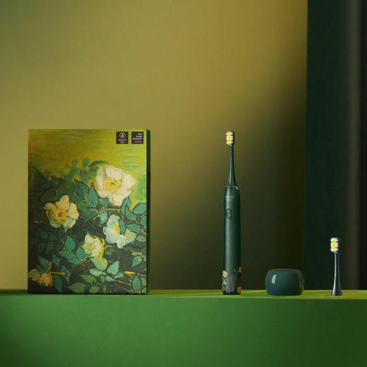素士电动牙刷X3U梵高联名礼盒版牛油果绿色充电家用成人男女声波电动牙刷 商品图4