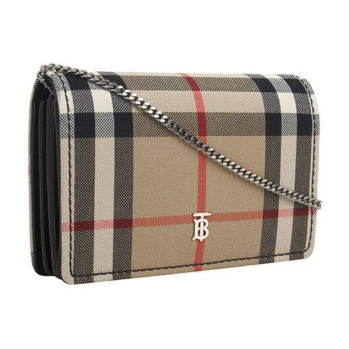 BURBERRY/博柏利 女士织物卡包手拿包单肩斜挎包链条包80169821 商品图1
