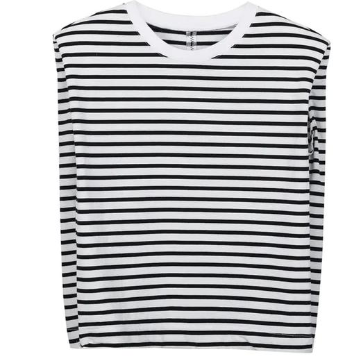 垫肩无袖短款T恤 商品图2