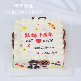 结婚周年 生日蛋糕 （相恋结婚 生子未来）数字可以换
