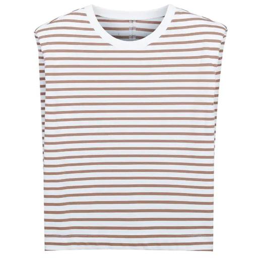 垫肩无袖短款T恤 商品图1