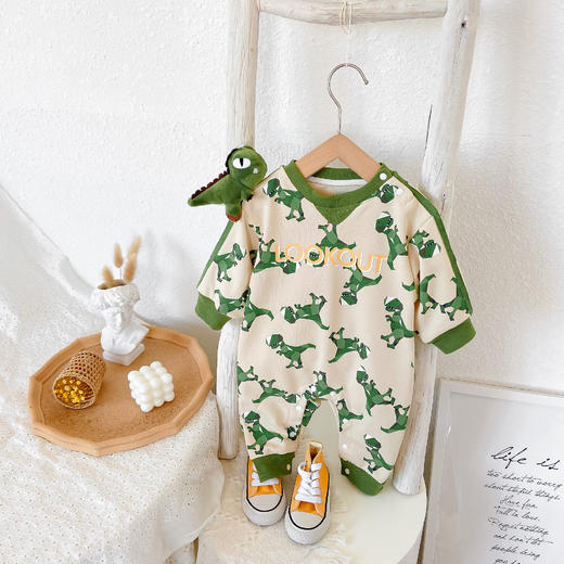 韩国婴童服饰新生儿衣服秋装可爱婴儿连体衣长袖哈衣男宝宝外出服 商品图0