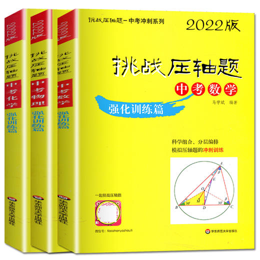 套装3册 2022版中考.挑战压轴题(强化训练篇)(含参考答案)数理化 商品图0