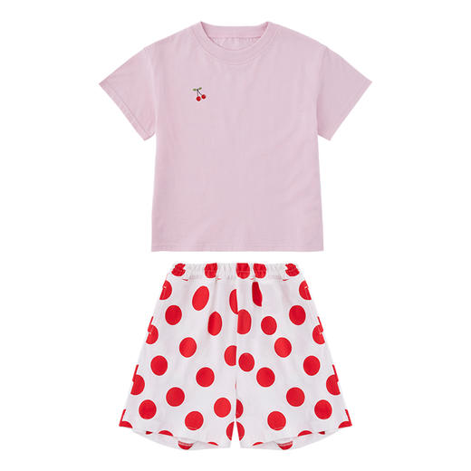 千趣会春夏季儿童装空调外出服时尚洋气阔腿女童短袖短裤套装 商品图3