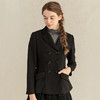 Famecoco范可儿黑色通勤职业西装女士高级气质修身西服F221AW015 商品缩略图1