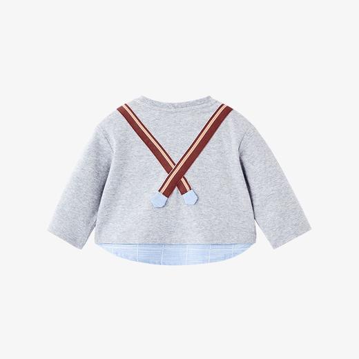 英氏-童衣类（春）F2英针圆领长套衣浅花灰100CM 商品图1