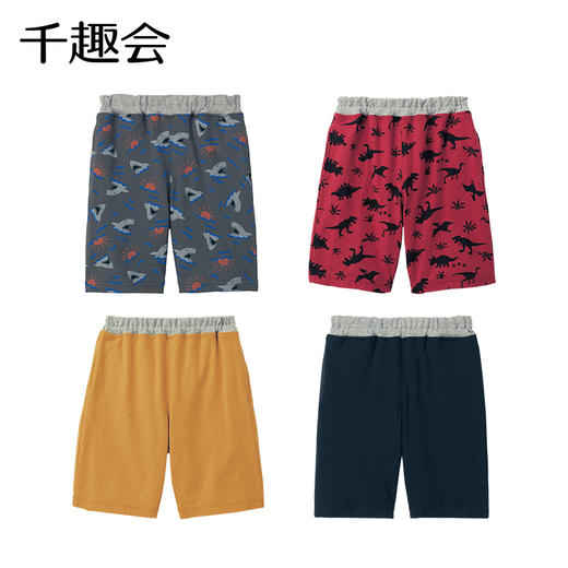 千趣会春夏季儿童装五分裤轻薄恐龙鲨鱼纯棉男童宝宝中裤裤子 商品图3