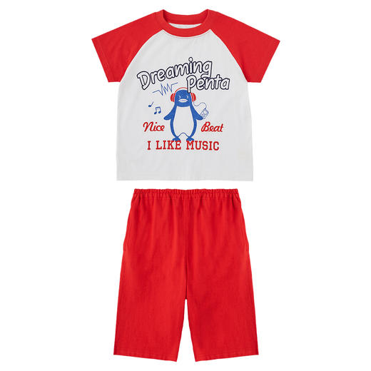 千趣会春夏季童装空调服外出服薄款圆领纯棉男童短袖短裤套装 商品图4