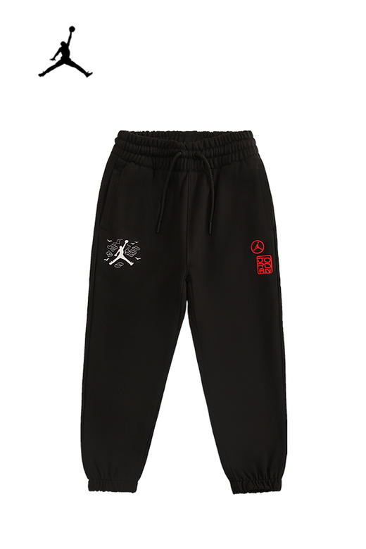 乔丹童衣童装春新年中国风纯棉针织运动长裤JD2212064 商品图0