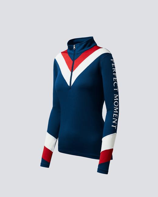 Perfect Moment - Chevron Thermal 1/2 Zip - Navy 女装 保暖內衣 深蓝色 商品图0