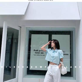 特价秒杀 Wildshadow 薄荷绿清纯可爱小衬衫 .潮快闪[福利品]