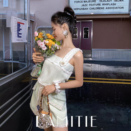 特价秒杀 lamitie 色织花边小吊带 +粗花呢短裤 .潮快闪[福利品] 商品图1