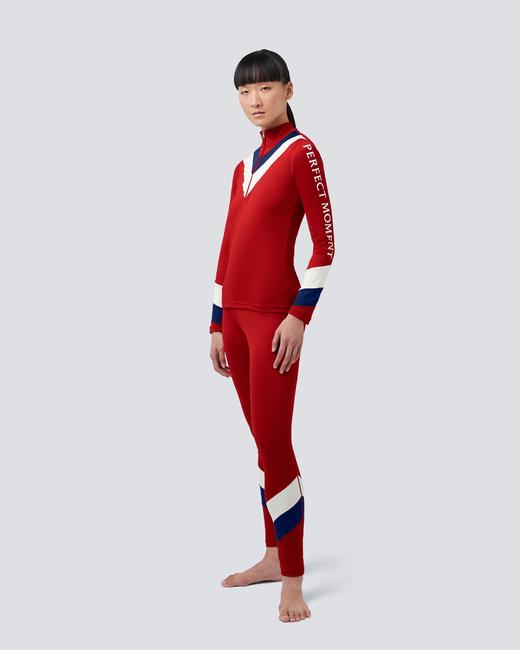 Perfect Moment - Chevron Thermal 1/2 Zip - Red 女装 保暖內衣 红色 商品图1