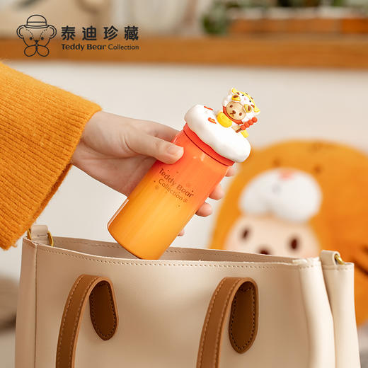 泰迪珍藏小熊招财虎年保温杯可爱便携老虎口袋杯子迷你女生高颜值 商品图1